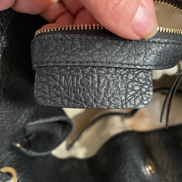 Michael Kors Black Leather Tote Shoulder Bag Woven - Picture 10 of 10